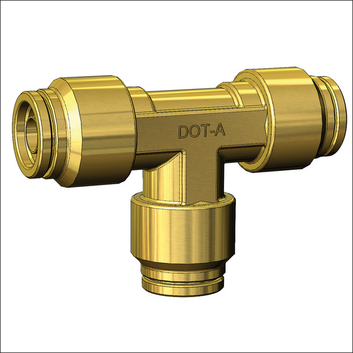 Brass Imperial Push to Connect DOT Union Tube Tee